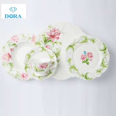 best selling 20pcs custom logo ceramic plates dinnerware