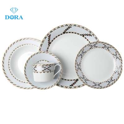 Factory custom vietnam banquet hall white crockery dinnerware sets